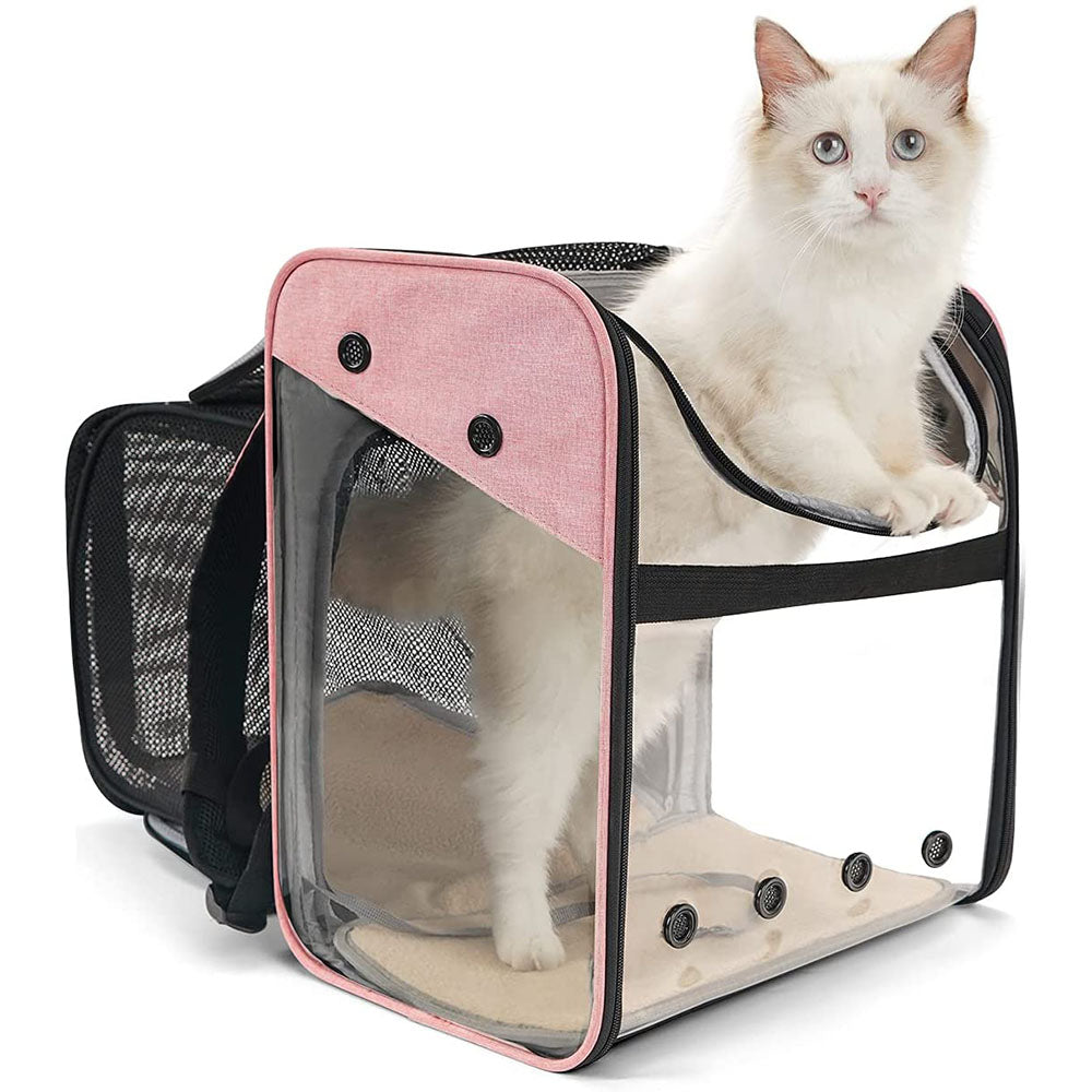 Cat Backpack, Expandable Breathable Airline Approved Pet Carrier