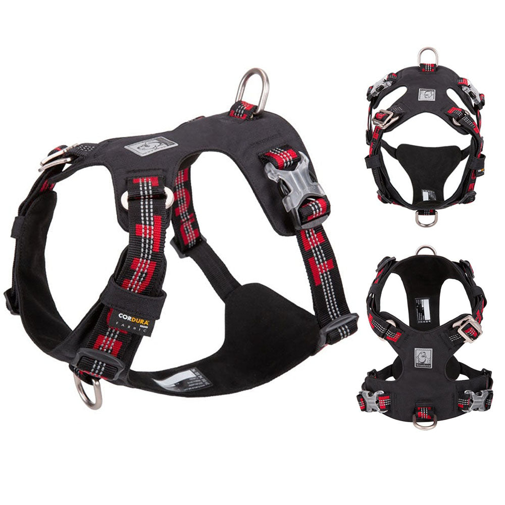 Black Truelove Pro™ - Dog Harness with top and bottom sides of the harness shown on a white background.
