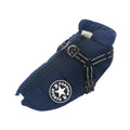 Blue DogSki Sport™ - Waterproof Jacket Harness on a white background.