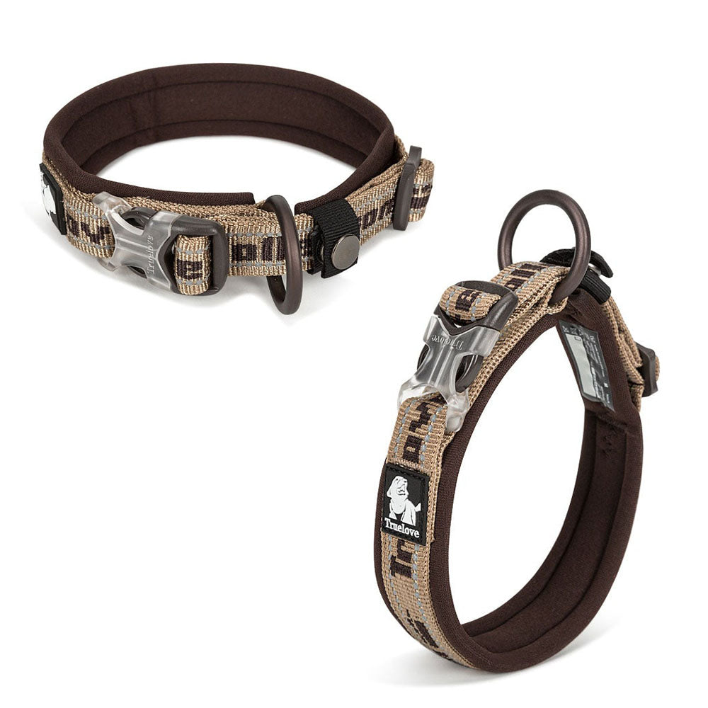 Brown Truelove Tread™ - Padded Dog Collar on a white background. 