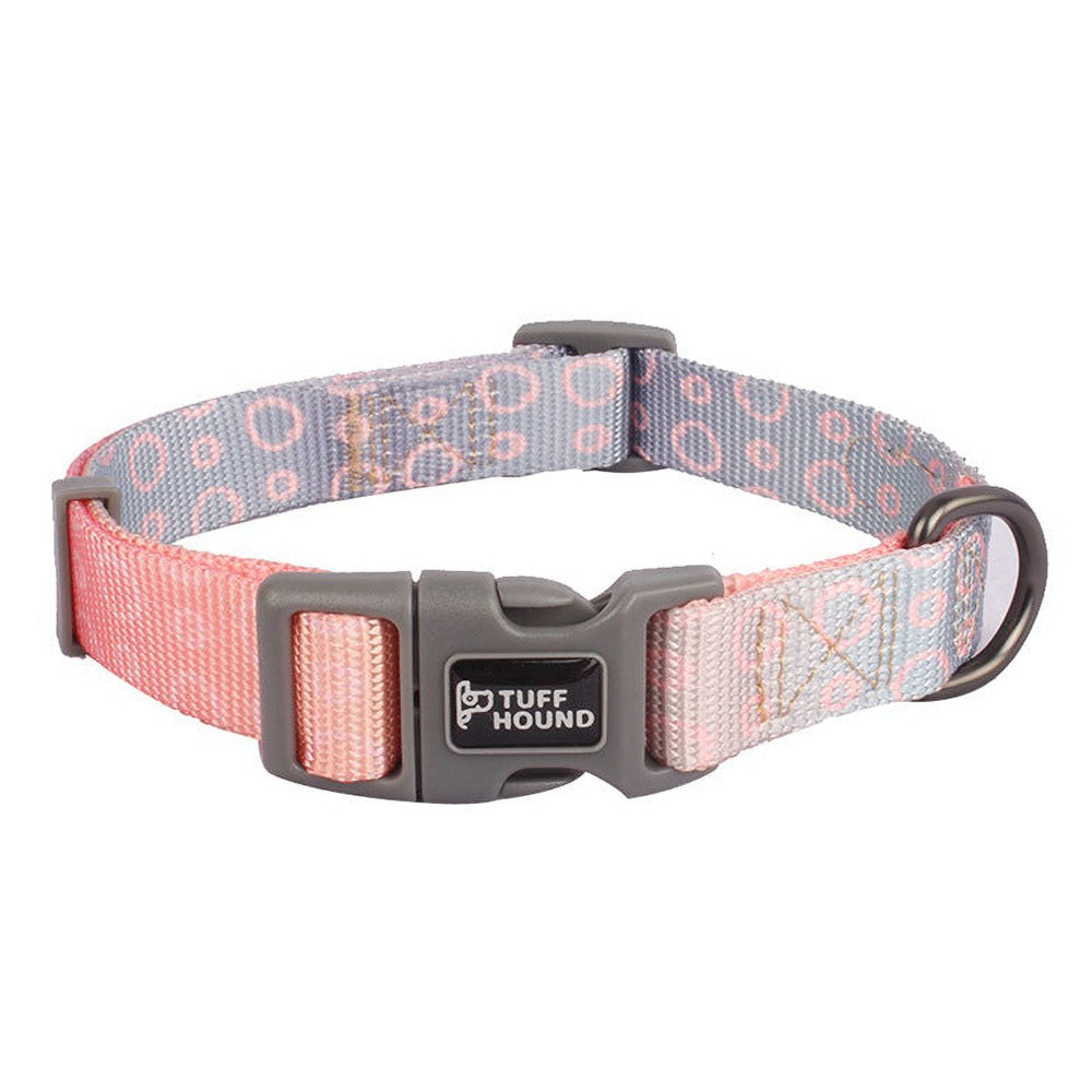Pink TuffHound Solid™ - Heavy Duty Dog Collar on a white background.