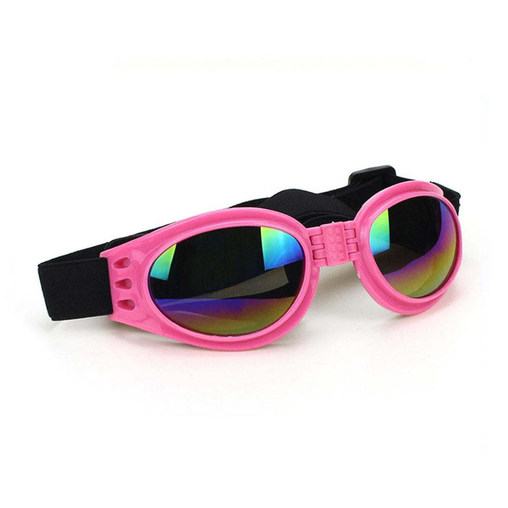 Pink DePaw Goggles for dogs on a white background.