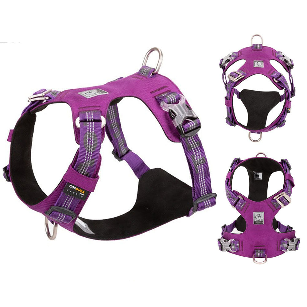 Purple Truelove Pro™ - Dog Harness with top and bottom sides of the harness shown on a white background.