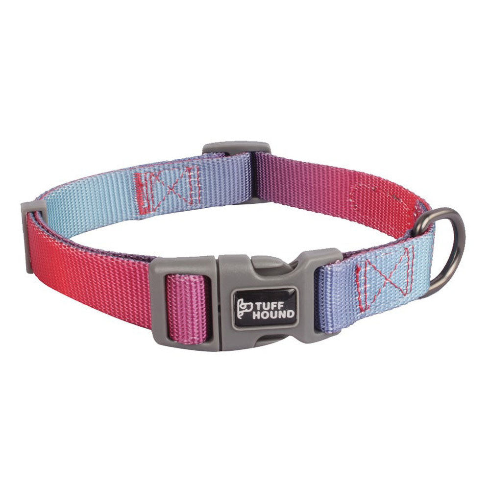 Red TuffHound Solid™ - Heavy Duty Dog Collar on a white background. 