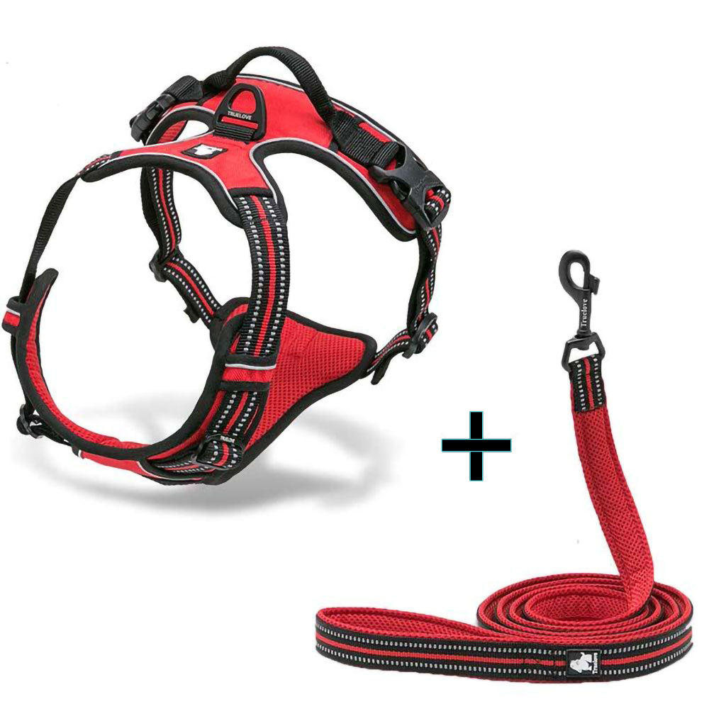 Red Truelove™ Harness + FREE Reflective Leash on a white background.