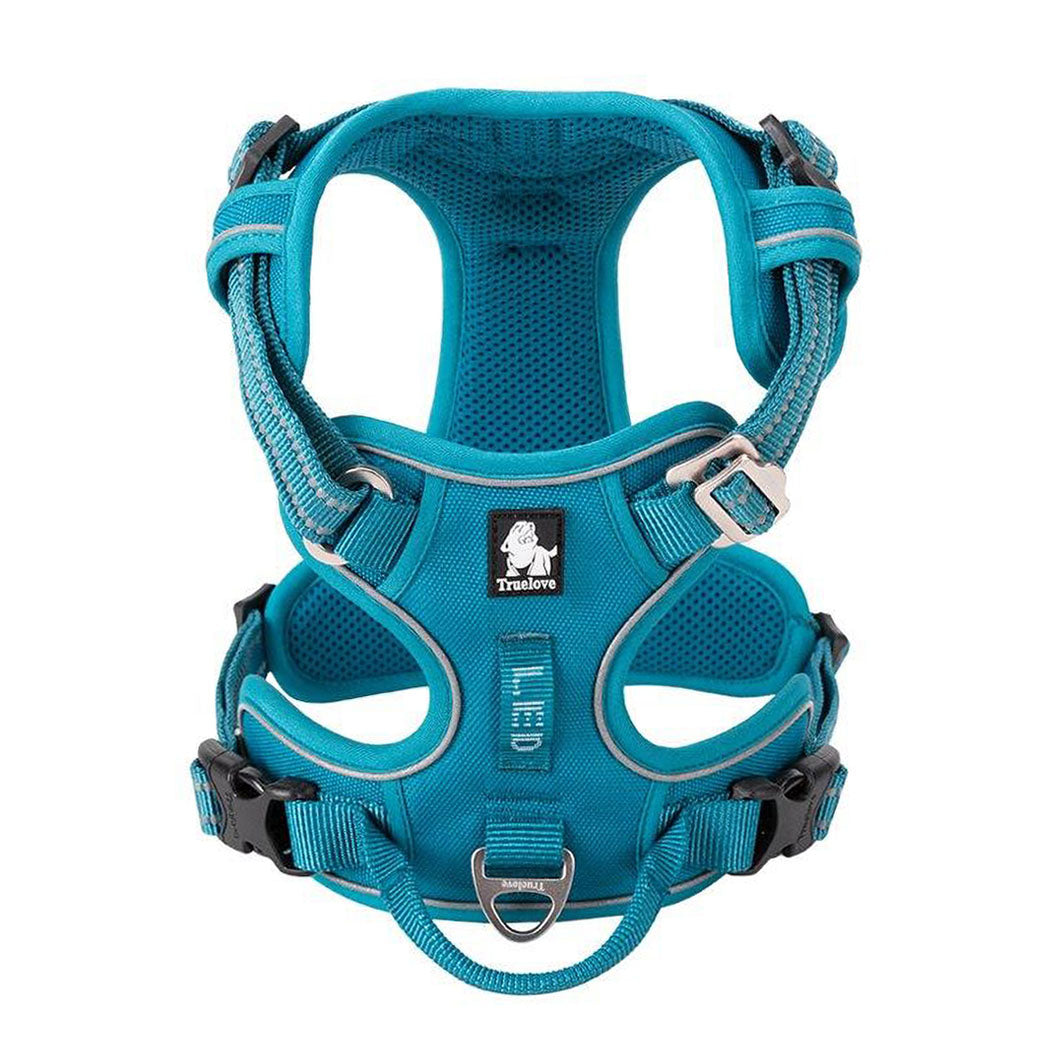 Sky Blue Truelove Pro™ - Dog Harness top view on a white background.