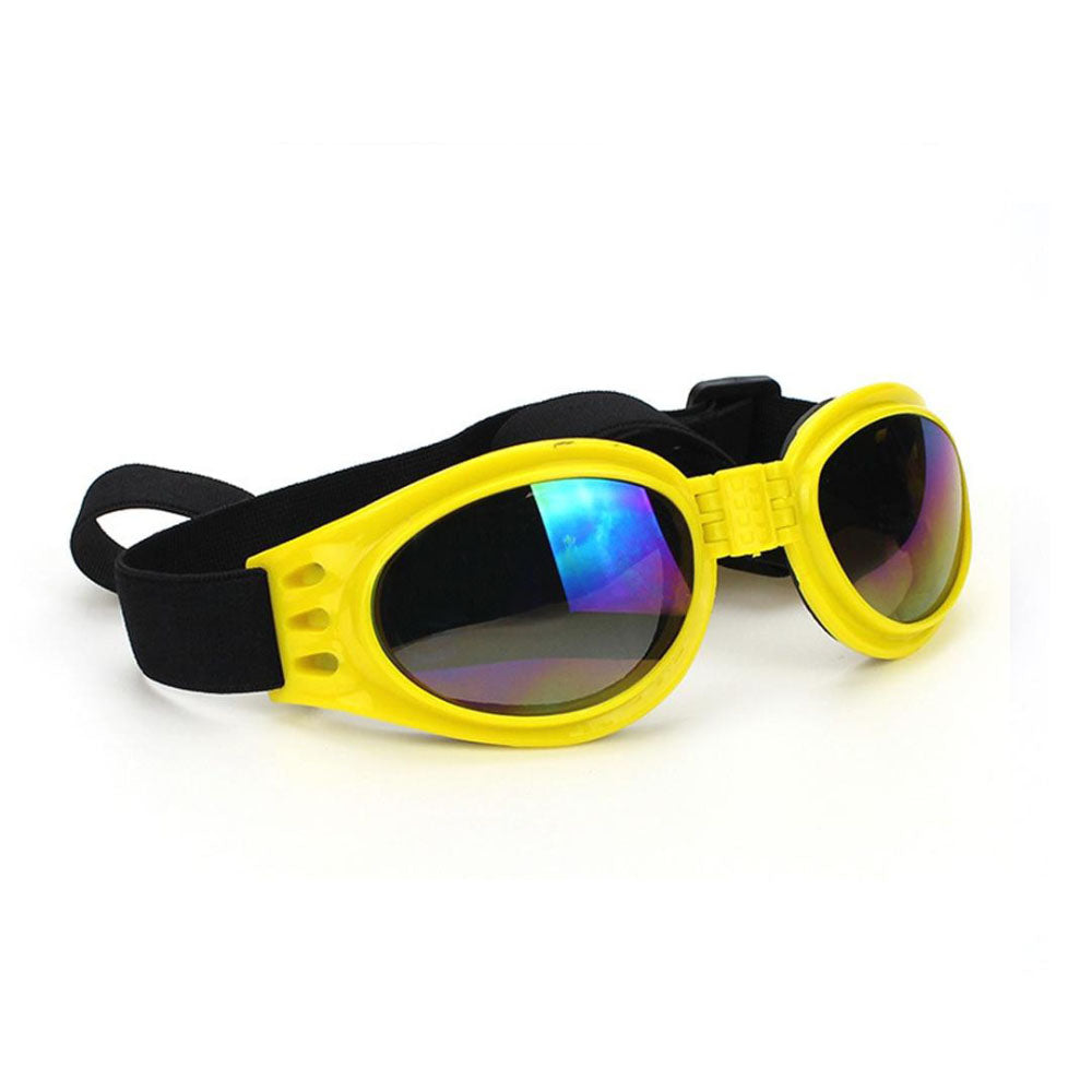 Yellow DePaw Goggles for dogs on a white background.