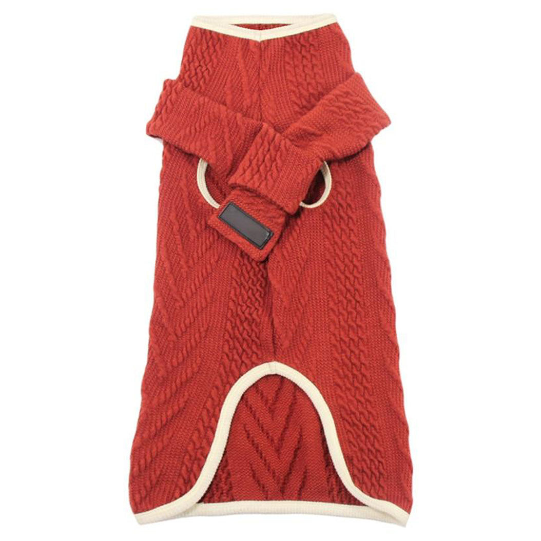 Orange Jollypaw Dog Sweater & Scarf / Dog Sweater for Large Dogs on white background.