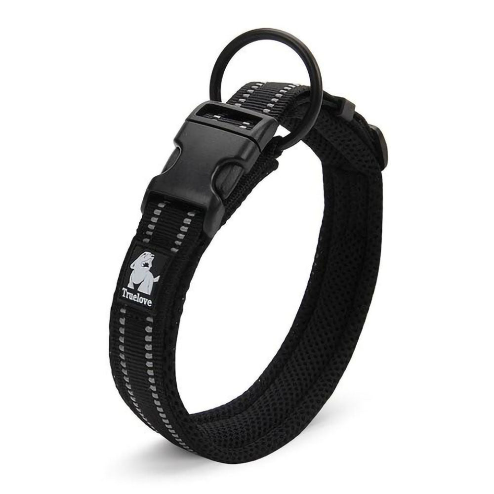 Black Truelove Anti-Choke™ - Padded Dog Collar on a white background.