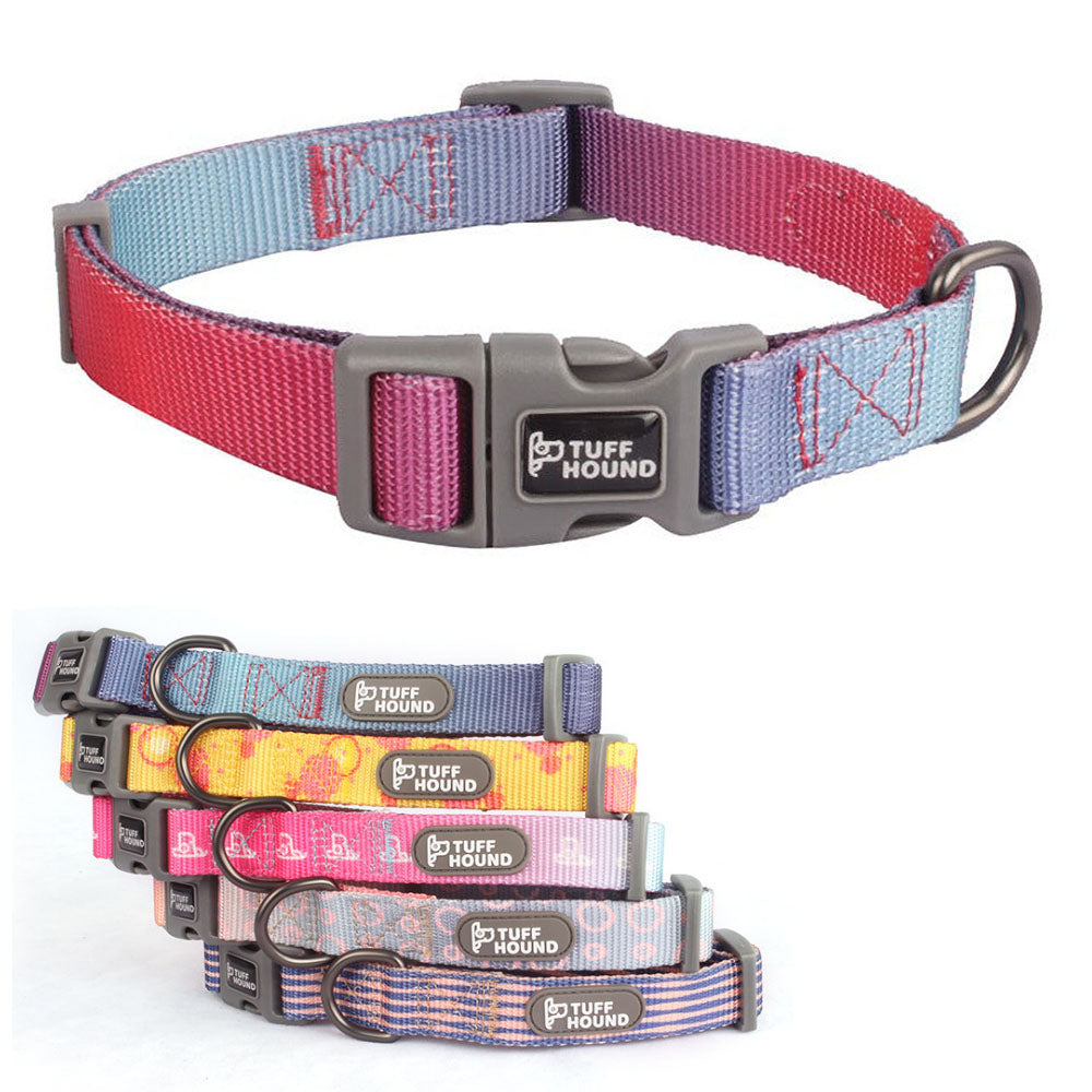 All colors of the TuffHound Solid™ - Heavy Duty Dog Collar on a white background.