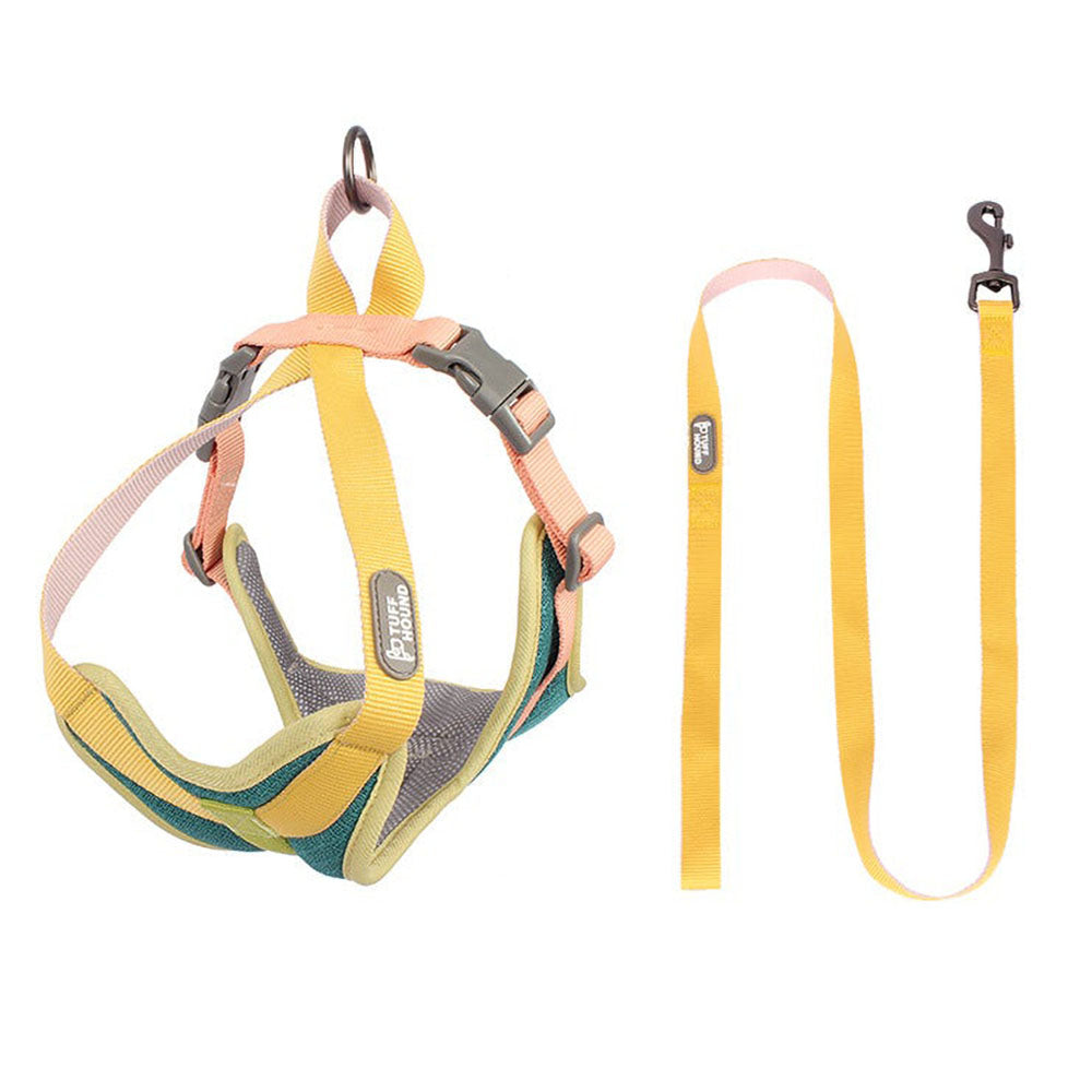 Green TuffHound Tone™ - Dog Harness & Leash Set on a white background.