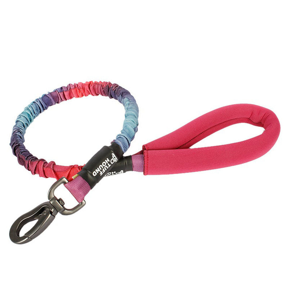 Red TuffHound Recoil™ - Bungee Dog Leash on a white background.