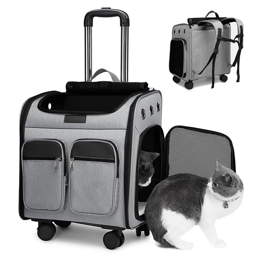 Lithe Max Airline Approved Wheeled Pet Carrier Backpack Blue / Standard (up to 25 lbs)
