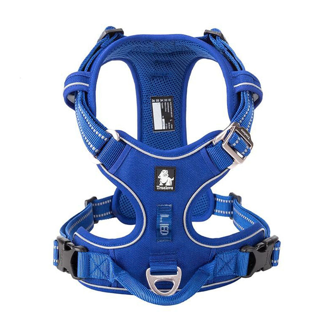 Blue Truelove Pro™ - Dog Harness top view on a white background.