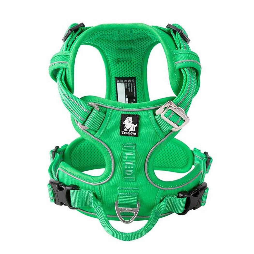 Green Truelove Pro™ - Dog Harness top view on a white background.