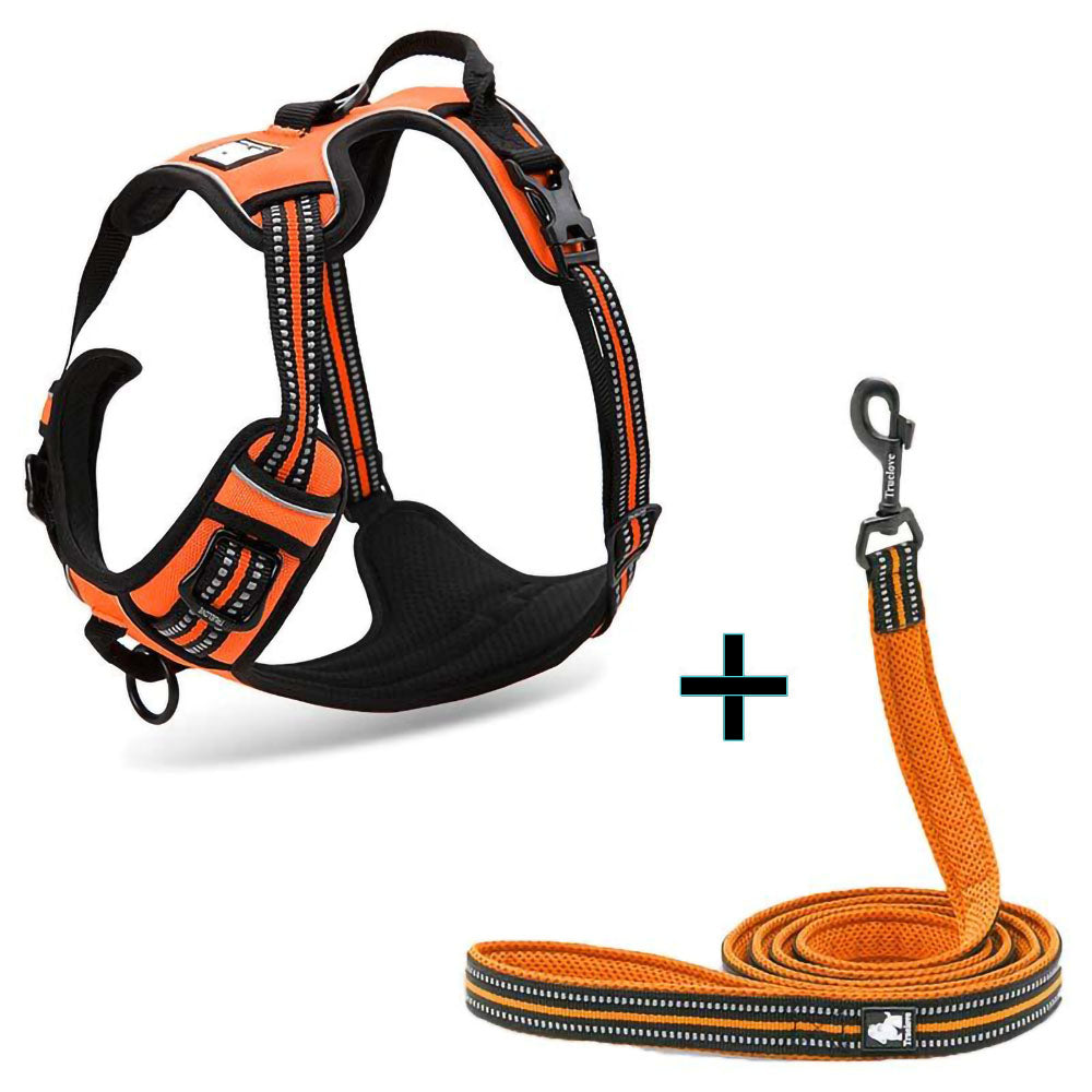 Orange Truelove™ Harness + FREE Reflective Leash on a white background. 