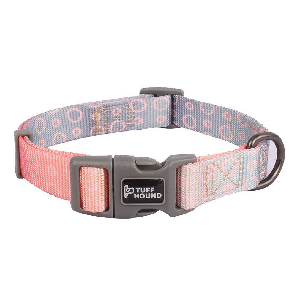 Pink TuffHound Solid™ - Heavy Duty Dog Collar on a white background. 