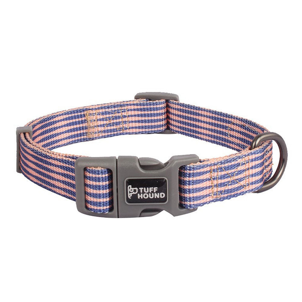 Stripped TuffHound Solid™ - Heavy Duty Dog Collar on a white background. 