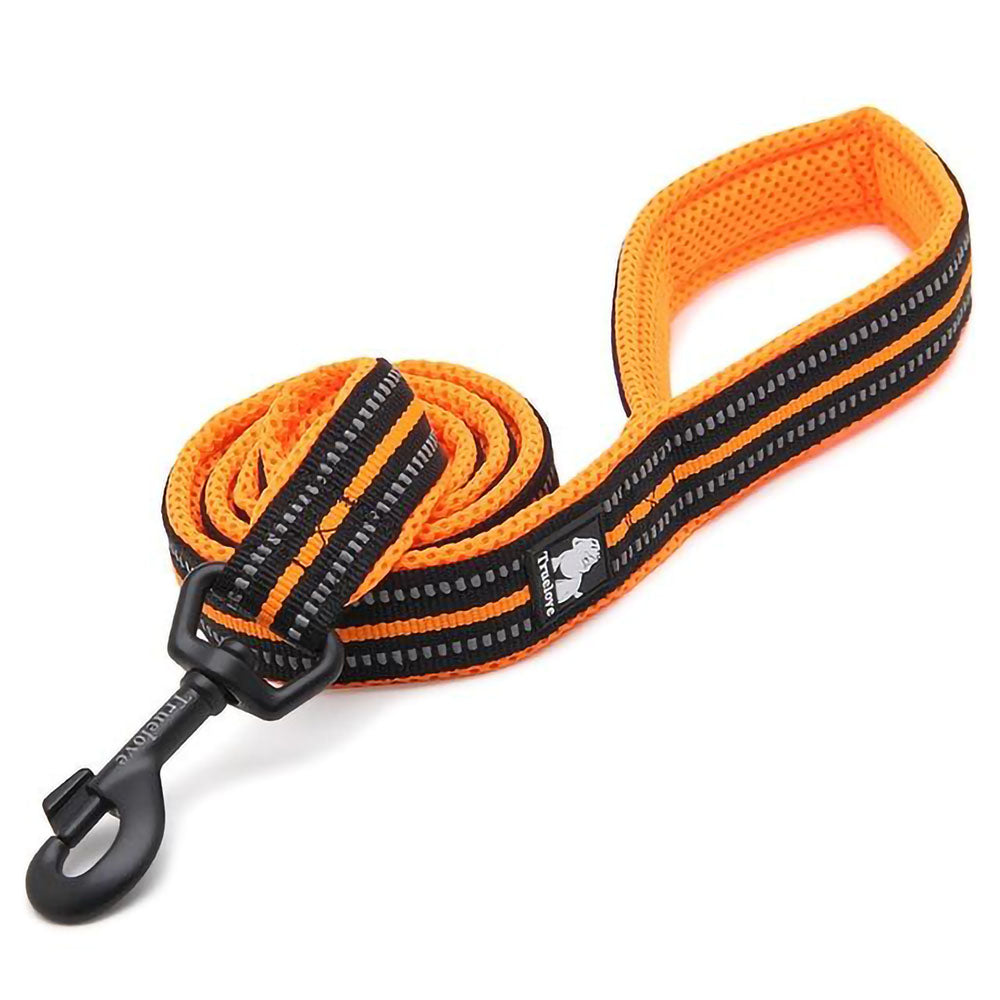 Orange Truelove Heavy Duty™ - Reflective Dog Leash on a white background.