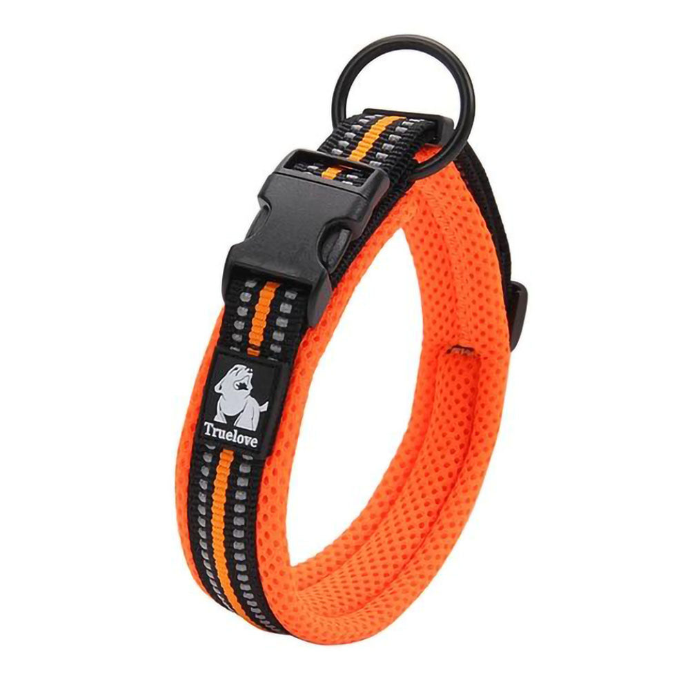 Orange Truelove Anti-Choke™ - Padded Dog Collar on a white background. 